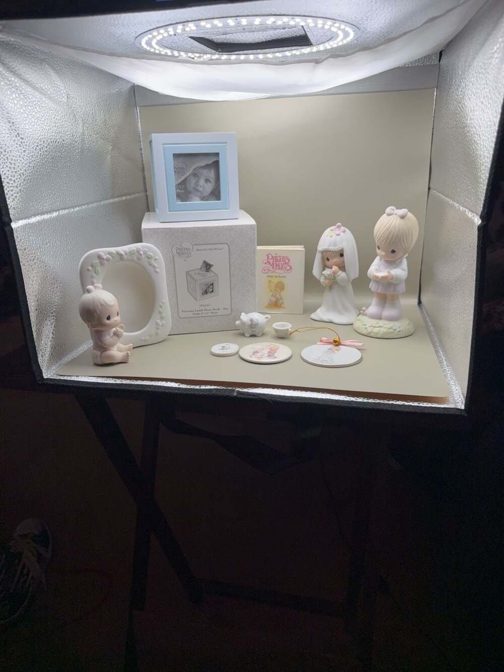 Precious Moments Assorted Figurines, Ornaments, and Photo Bank Collection